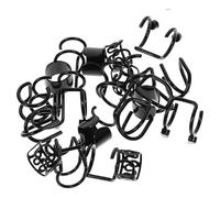 Uonlytech 24 Pièces Clip D'oreille Sans Perçage Noir, Manchettes D'oreilles Décoratives En Métal, Bijoux De Cheveux Pour Tresses, Accessoires Pour Dreadlocks Pour Femmes Et Hommes Usage Quotidien