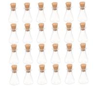 Uonlytech 24 pièces Lot de Mini Flacons Verre Clair avec Bouchons Liège pour DIY Petits Bocaux Transparents Polyvalents pour Décorations et Loisirs Manuels et Mariage