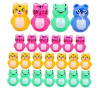 Uonlytech 24 pièces Mini Animal Tumbler Toys Figurines Forme de Poulet Jouets Équilibristes Stables pour Garçon Fille Décorations Amusantes et Cadeaux Mixés