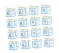 Uonlytech 25 Ensembles Boite De Bonbons Boîtes à Bonbons Boîtes De Faveur De Bébé Garçon Faire La Fête Faveurs De De Bébé Pour Les Invités Dire Blue Carton Blanc
