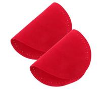 Uonlytech 2pcs Coudiere A Coudre Ovale Rouge en Pu et Peluche, Appliques Décoratives pour Vêtements, Réparation et Accessoire DIY pour Sports et Vie Quotidienne