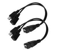 Uonlytech 2pièces Adaptateur Micro USB OTG Convertisseur Noir Compact pour Tablettes Et Smartphones Connexion Clavier Souris Disque Dur Externe