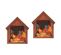 Uonlytech 2pièces Autocollant Mural Animaux De Ferme Décoration Murale Autocollante Pour Chambre Et Salle De Jeux Stickers Colorés De Petits Poules Faciles à Appliquer Retirer