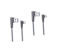 Uonlytech 2pièces Câble USB Degrés pour Chargement Et De Données Connecteur Angulaire Pratique pour Smartphones Couleur Grise