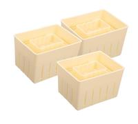 Uonlytech 3 ensembles Lot de Moules Presse à Tofu Plastique avec Couvercle Outil Simple et Pratique pour Presser Fromage Maison Design Ergonomique et Matériau Sûr pour Fabrication DIY