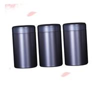 Uonlytech 3 pièces Boîte de Rangement Métallique Étain Rond Sealed Portable pour Stockage Thé et Aliments Conteneur Compact Étanche Anti-déformation Usage Maison et Boutique Noir