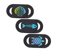 Uonlytech 3 Pièces Cache Webcam Motif Tortue Et Épine De Poisson pour Ordinateur Portable Smartphone Tablette Protection Vie Privée Facile à Poser