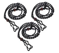 Uonlytech 3 Pièces Collier à Pendentif Tressé Colliers Cristallins Porte-collier En Pierre Cordons De Collier Pour Pendentifs Cordon De Collier Porte-pierre Corde De Cire Black