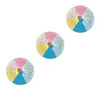 Uonlytech 3 Pièces Insigne de la roue des émotions insigne de roue d'émotion émotions en train de ressentir un graphique sentir l'émotion du badge de roue émotion de la porte-trèche alliage