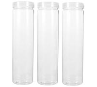 Uonlytech 3 pièces Lot de Bocaux de Stockage Alimentaires Pet Transparent avec Couvercles Hermétiques Conteneurs Réutilisables pour Céréales Farine Riz et Pâtes Organisation Cuisine et