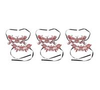 Uonlytech 3 Pièces Masque Demi-visage en Dentelle Rouge pour Carnaval et Mascarade, Décoration de Fête Élégante Travail Délicat, Accessoire pour Soirées Costumées
