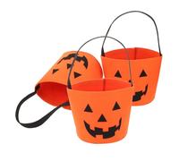 Uonlytech 3 Pièces Sacoche Citrouille Halloween Feutre Seaux à Bonbons Légers et Réutilisables pour Garçon Fille Sacs Portables pour Collecte de Friandises