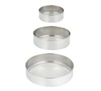 Uonlytech 3 Pièces Tamis Rond en Acier Inoxydable Résistant à L'usure Chocs, Passoire à Farine Fine Argentée, Ensemble de Cuisine et Pâtisserie