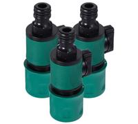 Uonlytech 3 Pièces Vanne D’arrêt Rapide à Filetage Interne, Plastique Vert | Connexion Rapide, Contrôle Précis du Débit, Usage Jardin et Irrigation Paysagère, pour Tuyaux et Lances