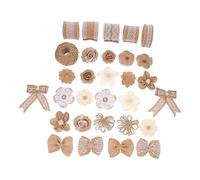 Uonlytech 30 pièces Décorations de Mariage Lin Nœuds Délicats DIY pour Fête Accessoires Lin Premium pour Décoration