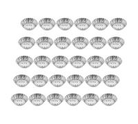 Uonlytech 30 Pièces Moule à Tartelettes aux Œufs Mini en Acier Inoxydable | Surface Antiadhésive Lisse, Démoulage Facile et Rangement Simple, Cuisine et Petites Douceurs