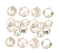 Uonlytech 30 Pièces Pendentif en couronne simulée émail mignon pour pendentifs drôle charmes de chat en métal résultats de fabrication de bijoux charme de boucle d'oreille Alliage de zinc