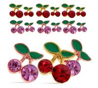 Uonlytech 32 Breloques pour Ongles Cerise en Alliage Doré et Rose, 32 Pièces Strass Roses et Rouges, Petits Bijoux pour Nail Art Diy, Décoration Ongles pour Femmes et Manucure