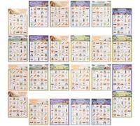 Uonlytech 33 Pièces Jeu de Bingo de Camping pour Adultes et Garçon et | Papier, Format Portable pour Sorties D’voyages, Jeu en Groupe Familial, Esprit D’équipe