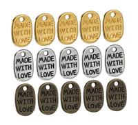 Uonlytech 360 Pièces Pendentifs Alliage Diy avec Inscription Made With Love pour Bracelets et Colliers Accessoires Créatifs pour Bijoux