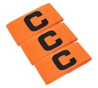 Uonlytech 3pièces Brassards de Capitaine de Football Anti-Usure Bandes de Sport Réutilisables pour Équipe Adulte et Garçon Fille Orange Lumineux pour Matchs et Entraînements