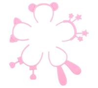 Uonlytech 4 Ensemble poupée poupées miniatures oreilles de tigre panier d'oreille de lapin oreilles d'ogre oreilles d'ours chapeau de homard bandeaux de monstre Plastique rose