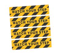 Uonlytech 4 pièces Autocollants Avertissement Sol Glissant Bande Antidérapante Watch Your Step pour Escaliers et Zones Publiques