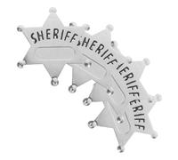 Uonlytech 4 pièces Badge de Shérif Étoile Hexagonale Alliage de Zinc Broche Épingle pour Costume Accessoires de Jeu de Rôle Halloween et Fête Cowboy Western