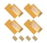 Uonlytech 4 Pièces Billets à Gratter Créatifs Dorés en Papier avec Enveloppes et Racloir, Kit DIY pour Campagnes Marketing et Fêtes D'anniversaire, Thème Luxueux et Motivant
