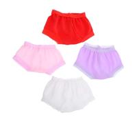 Uonlytech 4 pièces Culottes de Poupée Miniatures Lot de sous-vêtements Colorés Assortis Accessoires Habillage Poupée Réutilisables et Résistants Cadeaux Créatifs pour Familles