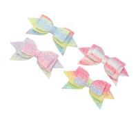 Uonlytech 4 Pièces Décoration de Gobelet Nœud Pailleté Bande Élastique | Faux Cuir Résistant, pour Identifier la Boisson, Fêtes et Festivals, Idée Présent, Usage Saisonnier