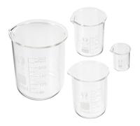 Uonlytech 4 Pièces Ensemble de Béchers en Verre Borosilicaté 10-300ml pour Laboratoire Scientifique, Facile à Mesurer et Solide, pour Expériences Éducatives