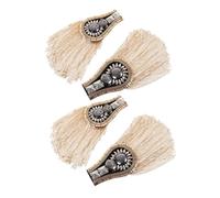 Uonlytech 4 Pièces Épaulettes à Glands Punk pour Franges Métalliques avec Rivets Accessoires de Mode Rebellious pour Costumes et Tenues Steampunk
