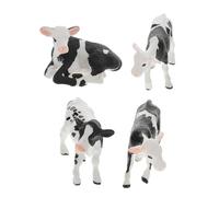 Uonlytech 4 pièces Figurines Réalistes de Vaches et Veaux Jouets Educatifs pour Garçon Fille Modèles Animaux de Ferme Décoratifs Sécurisé pour Apprentissage et Décoration