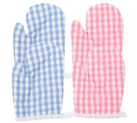 Uonlytech 4 pièces Gants de Cuisson Isolants Polyester Lot de Résistants Chaleur pour Cuisine Micro-Ondes Barbecue Protection Anti-brûlure Confortable et Antidérapant