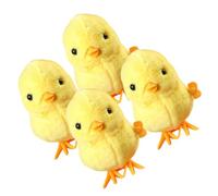 Uonlytech 4 pièces Jouets Poussins Mécaniques à Remonter Animaux Sauteurs Peluche Colorés sans Batterie Éducatif Interactif pour Garçon Fille Amélioration Motricité et Concentration