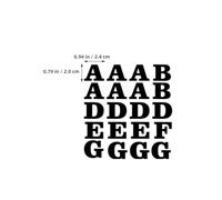 Uonlytech 4 Pièces Lettres Vinyle Transfert Thermique Noir Autocollants Alphabet pour Customisation T-Shirts et Accessoires Textiles