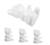 Uonlytech 4 Pièces modèle d'ours en mousse mignon figurine d'ours en mousse la moisissure forme en moules moule en silicone à fleuriste blanche