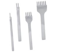 Uonlytech 4 Pièces Outils de Perforation Acier pour Cuir Set de Poinçons à Couture Diy Dents Outil Perforateur pour Travaux Manuels et Maroquinerie