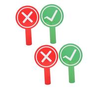 Uonlytech 4 pièces Palettes de Vote Double Face Robustes Signalisation Main Étanche Rouge et Vert Outils Réponses École pour Enseignants et Participation Élèves