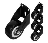 Uonlytech 4 Pièces Poulie de fond de traduction Rouleaux de porte de placard robe Support coulissant remplacement des roues de placard roulette de Métal Noir