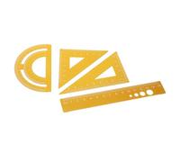 Uonlytech 4 Pièces Règle Alliage Aluminium pour Bureau Kit Règle Métallique avec Rapporteur Outil de Dessin pour Étudiants Scolaires