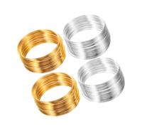 Uonlytech 4 rouleaux Fil de Mémoire pour Bijoux de Fil Flexible pour Bracelets Colliers Bagues et Boucles Oreilles Fournitures de Fabrication de Bijoux Dorés Argentés Boucles par Rouleau