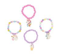 Uonlytech 4pièces Bracelet Licorne Coloré Perles Acryliques Pour Garçon Fille Design Simple Avec Licornes Et Poneys