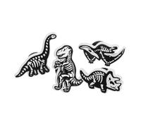 Uonlytech 4pièces Broche Squelette de Dinosaure Alliage Broche Dinosaure Unique pour Costume Épingles de Revers avec Design Réaliste