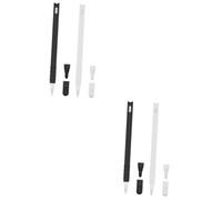 Uonlytech 4pièces Housse Silicone Forme De Tête De Chat Compatible avec Pencil Noir Et Blanc Accessoires De Stylet Tactile pour Écran
