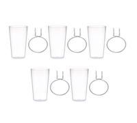 Uonlytech 5 Ensembles Tasse à Panneau Perforé Ronde 500ml en Acier ABS | Rangement D’accessoires D’artisanat, Design Transparent, Espace Net, Éléments Combinables Librement