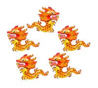 Uonlytech 5 Pièces Ballons Dragon Chinois Aluminium pour Décoration Nouvel An Chinois Ballons Forme Dragon Rouge pour Fête Du Printemps Accessoires Festifs pour Maison et Extérieur