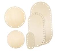 Uonlytech 5 Pièces Base Panier Tressé Massif Fond Ovale et Rond Lisse avec Trous Support Stable pour Artisanat Crochet et Décoration