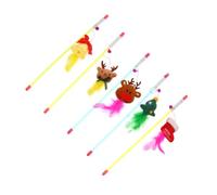 Uonlytech 5 Pièces Bâtonnet à Chat Interactif, Peluche PP | Jeu D’intérieur pour Réduire L’ennui, Style Festif, Plume Décorative, Quand vous Êtes Absent Style Aléatoire